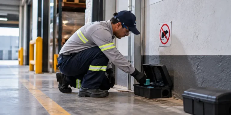 Profissional realizando serviço de desratização para controle de ratos e roedores